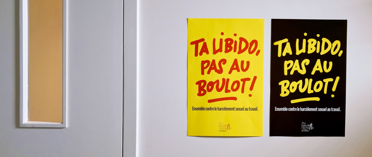 «Ta libido, pas au boulot»: Upperkut et Au bas de l’échelle contre le harcèlement sexuel au travail